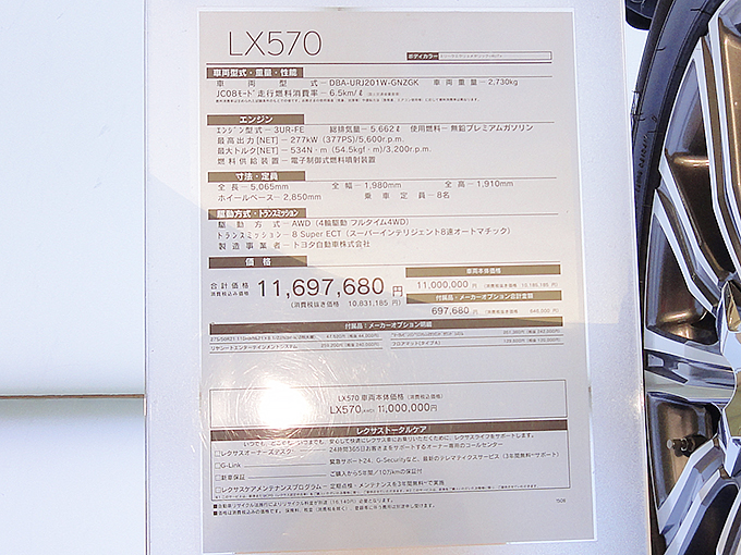 LX570スペック説明